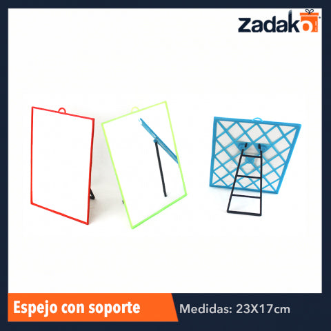 ZH-0048 ESPEJO C/SOPORTE, CON 1 PZ O CAJA CON 96 PZS