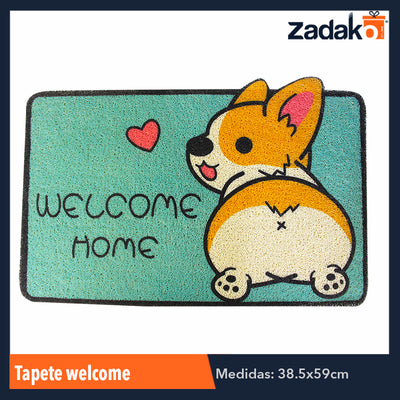 ZH-0115 TAPETE WELCOME PET, CON 1 PZ O CAJA CON 60 PZS