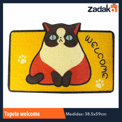 ZH-0115 TAPETE WELCOME PET, CON 1 PZ O CAJA CON 60 PZS