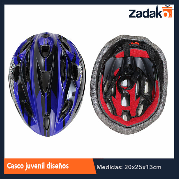 ZJN-0210 CASCO JUVENIL DISEÑOS, CON 1 PZ O CAJA CON 40 PZS