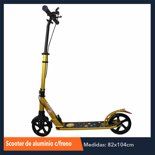 ZJN-0218 SCOOTER DE ALUMINIO CON FRENO, CON 1 PZ O CAJA CON 4 PZS