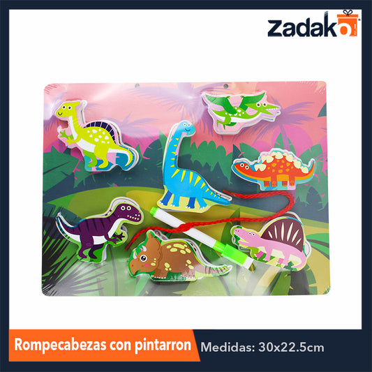 ZJ-1186 ROMPECABEZAS DIDACTICO CON PINTARRON DE 30x22.5 CM, CON 1 PZ O CAJA CON 60 PZS