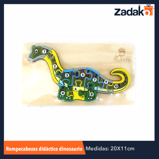 ZP-0699 JUGUETE DE ROMPECABEZAS DIDACTICO TRIDIMENSIONAL DE DINOSAURIO CON NUMEROS DE 19.8x11x1.3 CM CON 1 PZ O CAJA CON 180 PZS