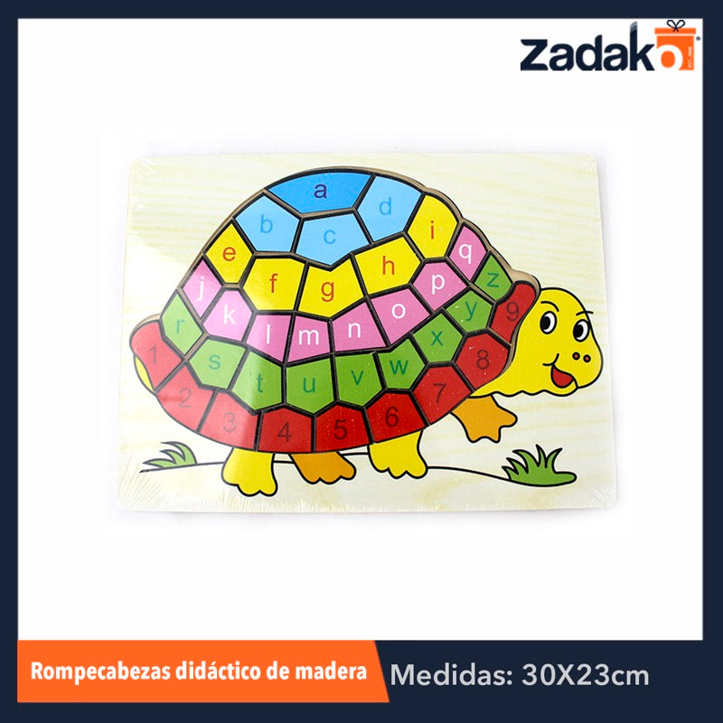 ZJ-0433 TABLERO ROMPECABEZAS DICACTICO PARA APRENDIZAJE DE MADERA DE FIGURAS DE 30x22 CM, CON 1 PZ O CAJA CON 150 PZS