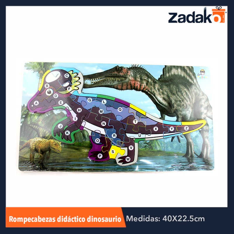 ZP-0700 ROMPECABEZAS DIDACTICO DINOSAURIO  DE 22.5X40CM, CON 1 PZ O CAJA CON 66 PZS