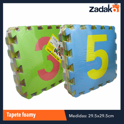 ZP-0833 TAPETE DE FOAMY NUMERICO DE 29.5X29.5CM, CON 1 PZ O CAJA CON 12 PZS