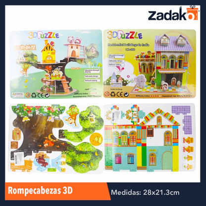ZJ-0355 J-14-78 ROMPECABEZAS 3D DE FOAMI DE DIFERENTES DISEÑOS, CON 1 PZ O CAJA CON 160 PZS