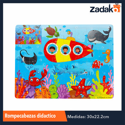 ZJ-1049 ROMPECABEZAS DIDACTICO ANIMADO DE MADERA DE 22.5x30 CM, CON 1 PZ O CAJA CON 200 PZS