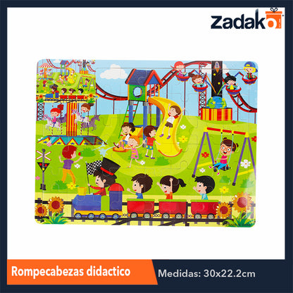 ZJ-1049 ROMPECABEZAS DIDACTICO ANIMADO DE MADERA DE 22.5x30 CM, CON 1 PZ O CAJA CON 200 PZS