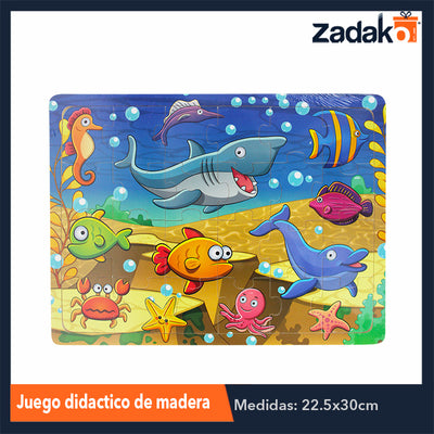 ZJ-1050 ROMPECABEZAS DIDACTICO ANIMADO DE MADERA DE 22.5X30CM, CON 1 PZ O CAJA CON 180 PZS