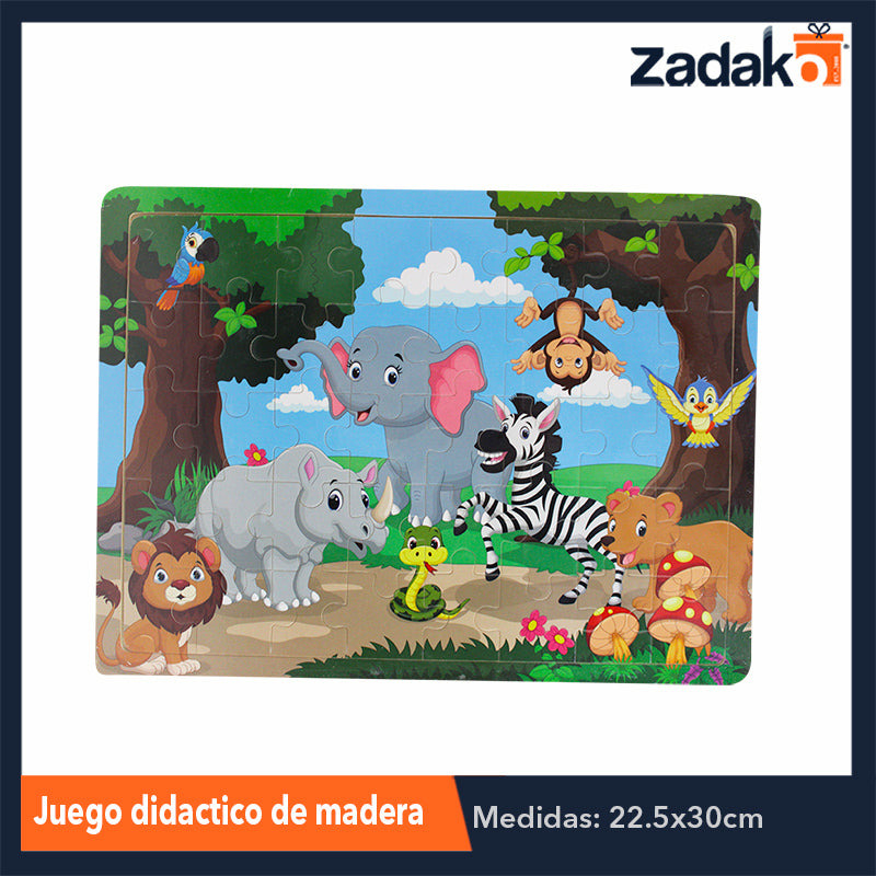 ZJ-1050 ROMPECABEZAS DIDACTICO ANIMADO DE MADERA DE 22.5X30CM, CON 1 PZ O CAJA CON 180 PZS