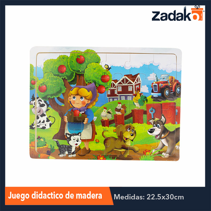 ZJ-1050 ROMPECABEZAS DIDACTICO ANIMADO DE MADERA DE 22.5X30CM, CON 1 PZ O CAJA CON 180 PZS