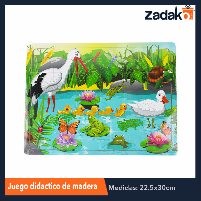 ZJ-1050 ROMPECABEZAS DIDACTICO ANIMADO DE MADERA DE 22.5X30CM, CON 1 PZ O CAJA CON 180 PZS