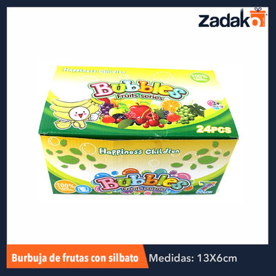 ZJ-0027 BURBUJA FRUTAS C/SILBATO, CON 1 PZ O CAJA CON 288 PZS