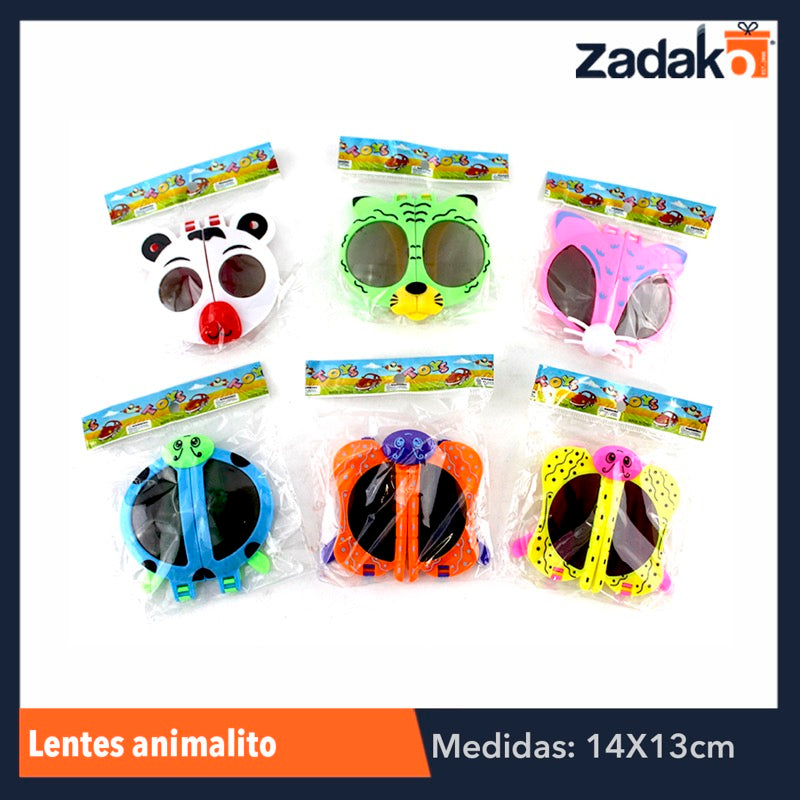 ZJ-0031 LENTE INFANTIL ANIMALITO, CON 12 PZS, O CAJA CON 100 PQTS