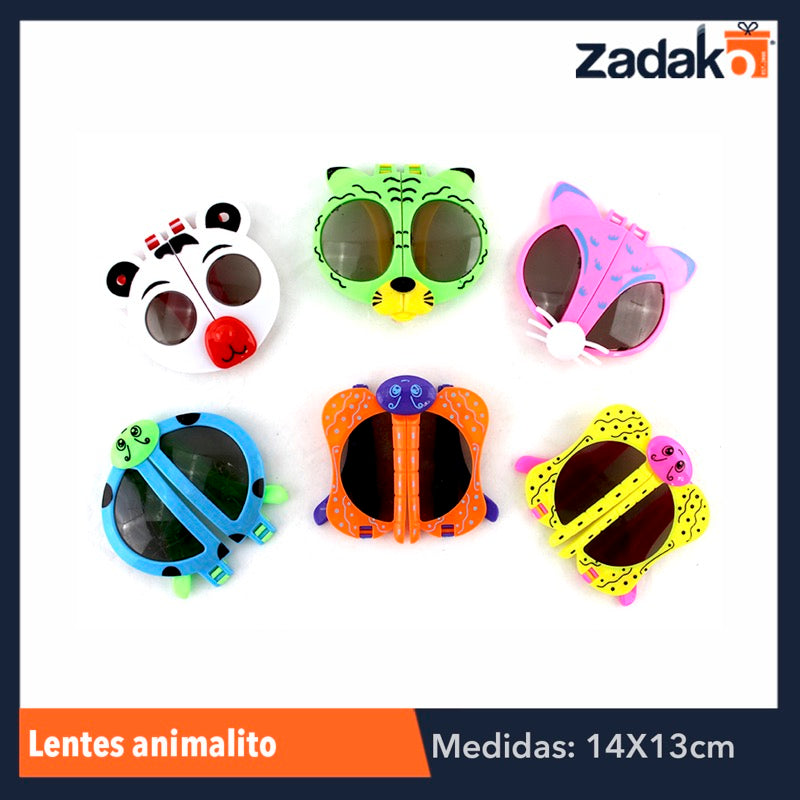 ZJ-0031 LENTE INFANTIL ANIMALITO, CON 12 PZS, O CAJA CON 100 PQTS