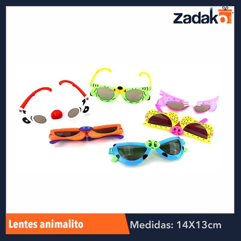 ZJ-0031 LENTE INFANTIL ANIMALITO, CON 12 PZS, O CAJA CON 100 PQTS