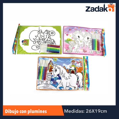 ZJ-0059 DIBUJO CON PLUMIN CON 10 PIEZAS, O CAJA CON 100 PQTS