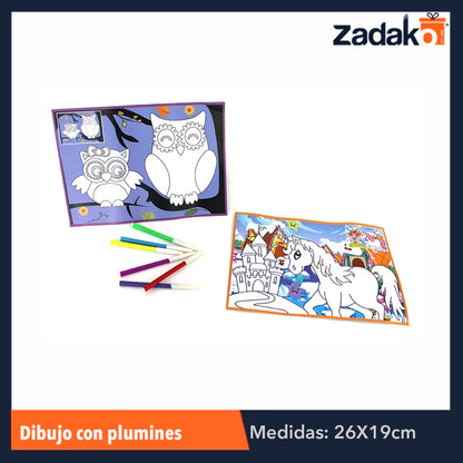 ZJ-0059 DIBUJO CON PLUMIN CON 10 PIEZAS, O CAJA CON 100 PQTS