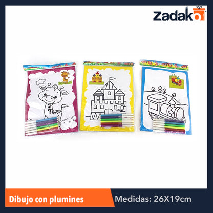 ZJ-0059 DIBUJO CON PLUMIN CON 10 PIEZAS, O CAJA CON 100 PQTS