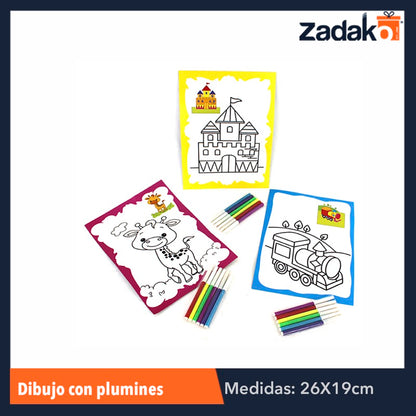 ZJ-0059 DIBUJO CON PLUMIN CON 10 PIEZAS, O CAJA CON 100 PQTS