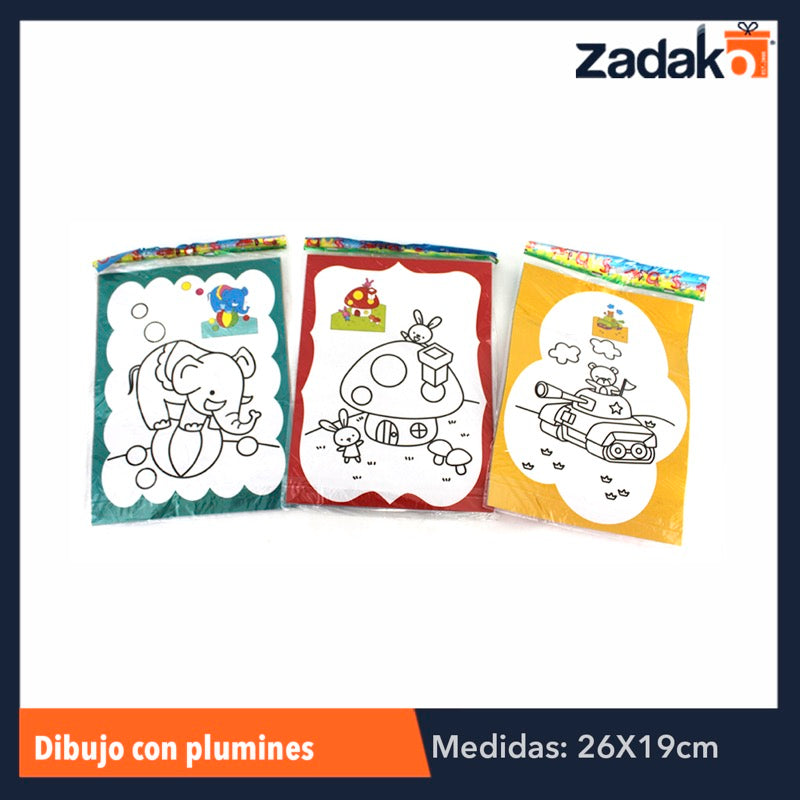 ZJ-0059 DIBUJO C/PLUMIN, CON 10 PZS, O CAJA CON 100 PQTS