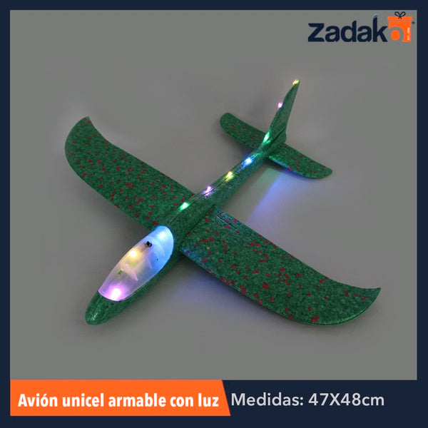 GPM-2280 ZJ-0310 AVIÓN DE UNICEL ARMABLE CON LUZ, CON 1 PZ O CAJA CON 120 PZS