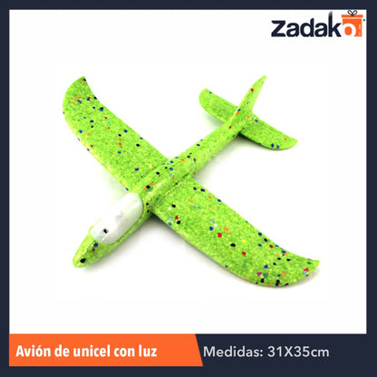 ZJ-0311 AVIÓN DE UNICEL ARMABLE CON LUZ, CON 1 PZ O CAJA CON 200 PZS