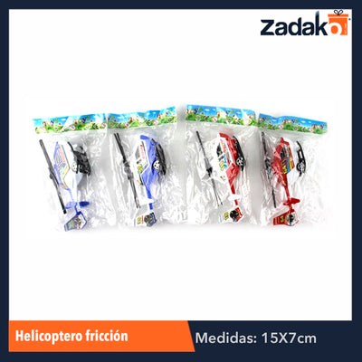 ZJ-0323 HELICOPTERO DE FRICCION, CON 1 PZ O CAJA CON 360 PZS