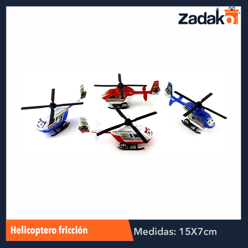 ZJ-0323 HELICOPTERO DE FRICCION, CON 1 PZ O CAJA CON 360 PZS