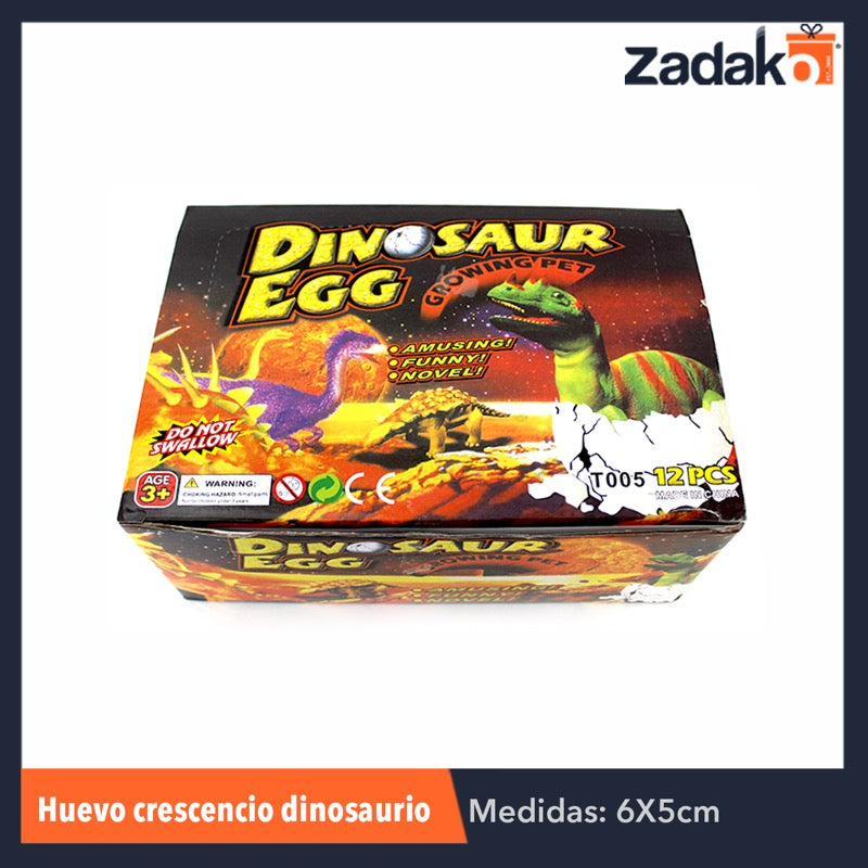 GPM-0627 ZJ-0395 HUEVO CRECENCIO DINOSAURIO, CON 12 PZS, O CAJA CON 24 PQTS