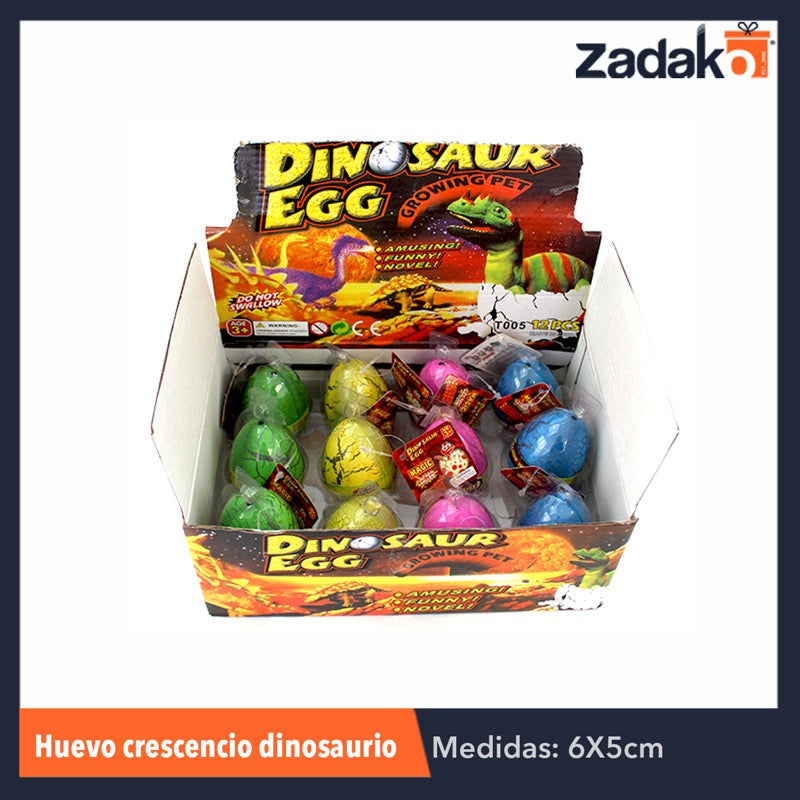 GPM-0627 ZJ-0395 HUEVO CRECENCIO DINOSAURIO, CON 12 PZS, O CAJA CON 24 PQTS