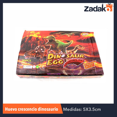 ZJ-0396 HUEVO CRECENCIO DINOSAURIO, CON 40 PZS, O CAJA CON 36 PQTS