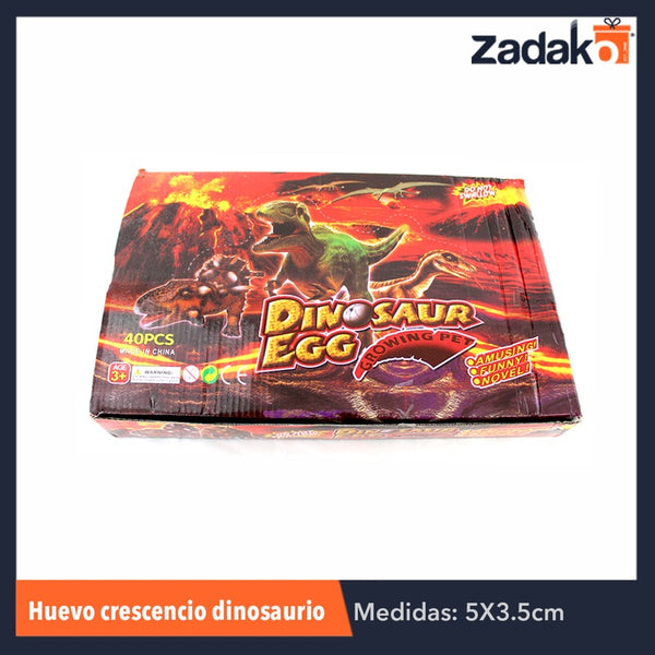 ZJ-0396 HUEVO CRECENCIO DINOSAURIO CON 40 PIEZAS, O CAJA CON 36 PQTS