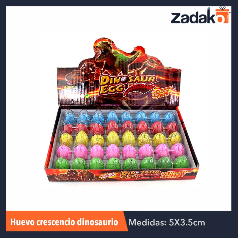 ZJ-0396 HUEVO CRECENCIO DINOSAURIO, CON 40 PZS, O CAJA CON 36 PQTS