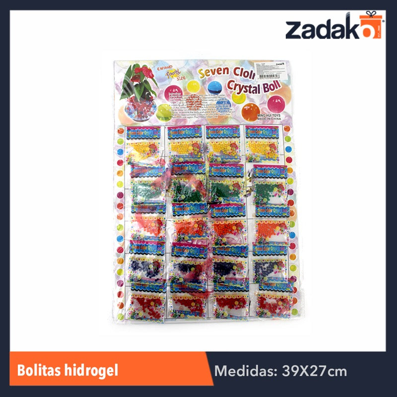 ZJ-0480 BOLITAS DE HIDROGEL, CON 20 PZS, O CAJA CON 200 PQTS