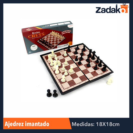 GPM-0331 ZJ-0503 AJEDREZ IMANTADO 18x18 CM, CON 1 PZ O CAJA CON 144 PZS