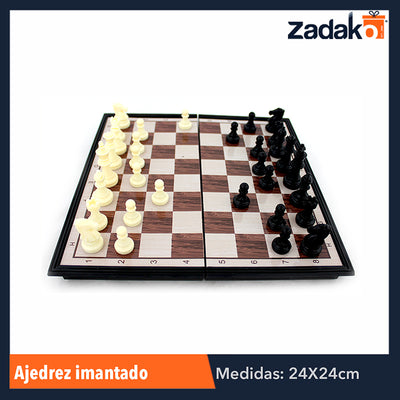 GPM-0332  / ZJ-0504 AJEDREZ IMANTADO 24X24 CM, CON 1 PZ O CAJA CON 72 PZS