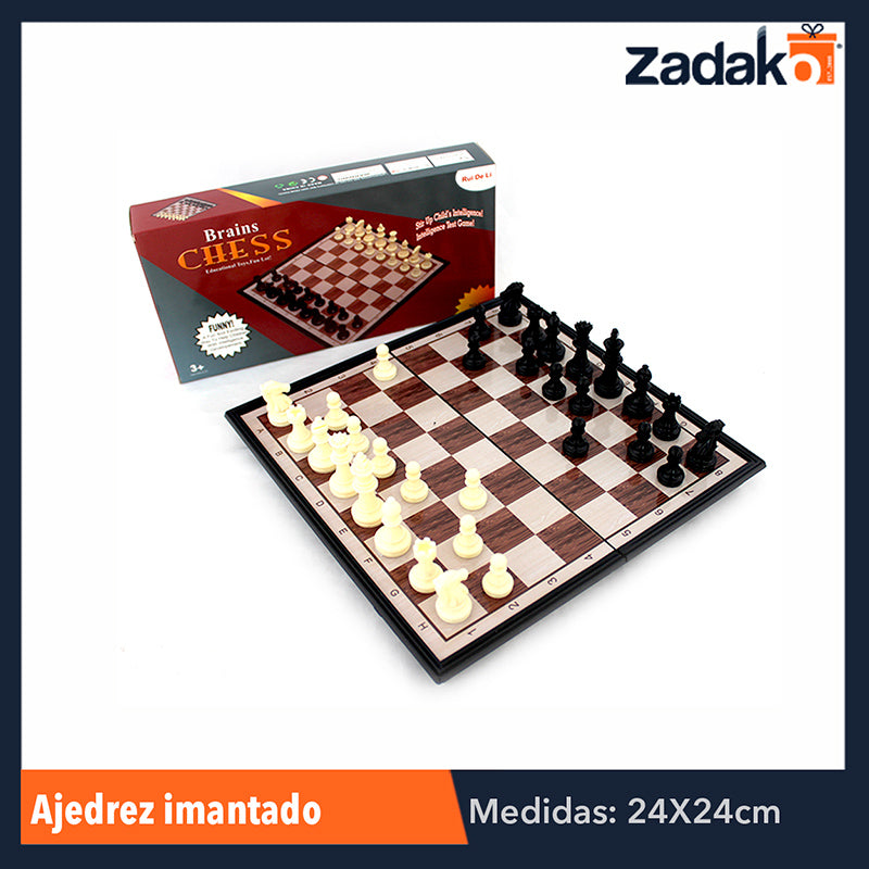 GPM-0332  / ZJ-0504 AJEDREZ IMANTADO 24X24 CM, CON 1 PZ O CAJA CON 72 PZS