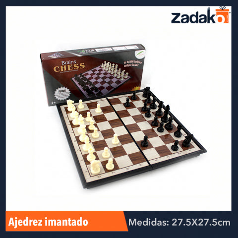 GPM-0333 ZJ-0505 AJEDREZ IMANTADO 27.5X27.5 CM, CON 1 PZ O CAJA CON 60 PZS