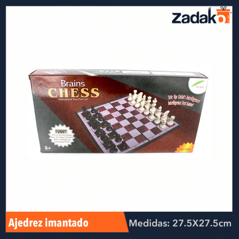 GPM-0333 ZJ-0505 AJEDREZ IMANTADO 27.5X27.5 CM, CON 1 PZ O CAJA CON 60 PZS