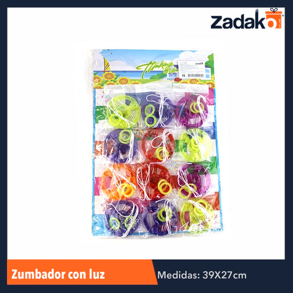 ZJ-0547 ZUMBADOR CON LUZ, CON 12 PIEZAS, O CAJA CON 100 PQTS