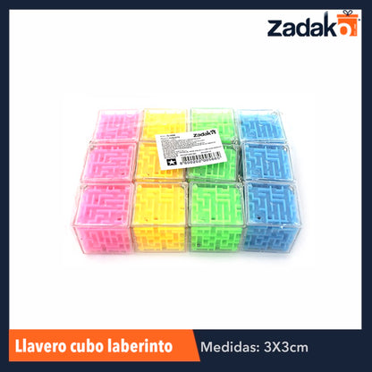 ZJ-0566 LLAVERO CUBO LABERINTO, CON 12 PIEZAS, O CAJA CON 100 PQTS