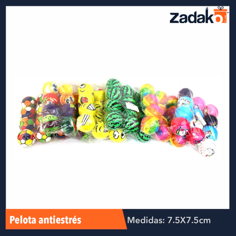 ZJ-0598 PELOTA ANTIESTRES 7.5 CM, CON 12 PZS, O CAJA CON 50 PQTS