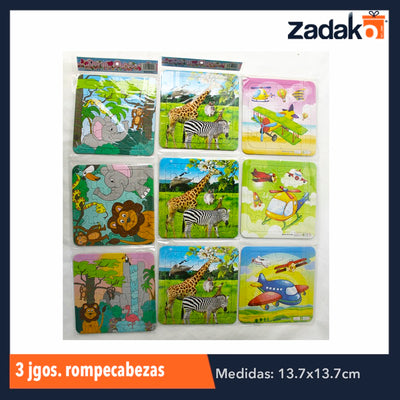 ZJ-0629 SET DE 3 JUEGOS DE ROMPECABEZAS, CON 1 PZ O CAJA CON 600 PZS