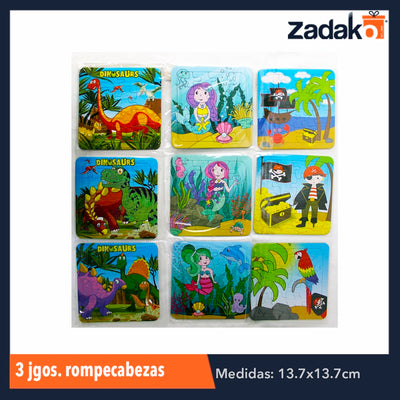 ZJ-0629 SET DE 3 JUEGOS DE ROMPECABEZAS, CON 1 PZ O CAJA CON 600 PZS