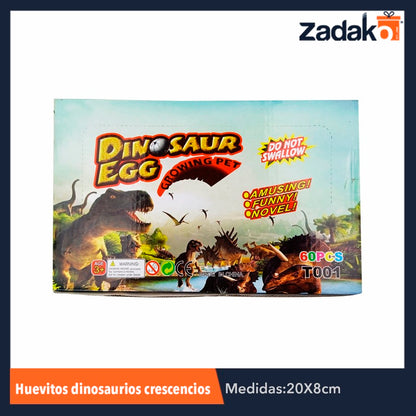 ZJ-0657 HUEVITOS DINOSAURIOS CRECENCIOS CON 60 PIEZAS, O CAJA CON 48 PQTS