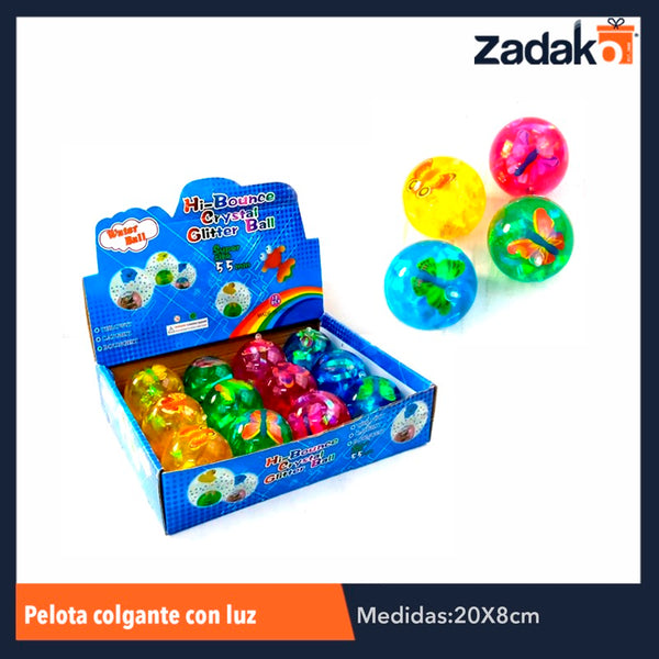 ZJ-0664 PELOTA COLGANTE CON LUZ. 5.5 CM, CON 12 PZS, O CAJA CON 16 PQTS