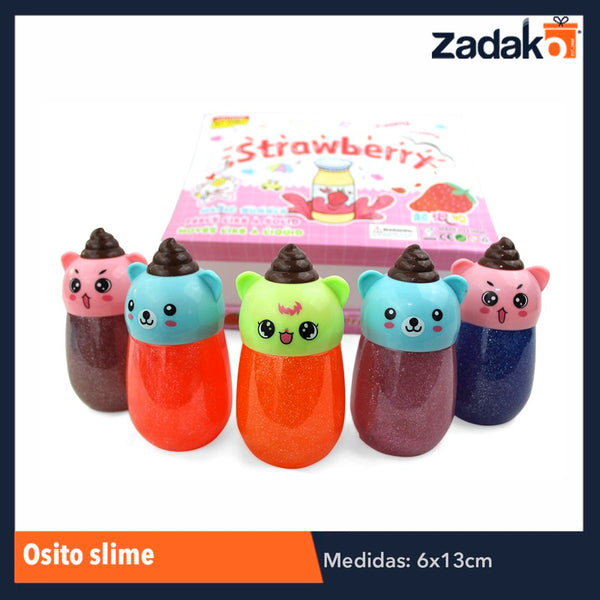 ZJ-0706 OSITO SLIME CON GLITTER CON 8 PIEZAS, O CAJA CON 12 PQTS