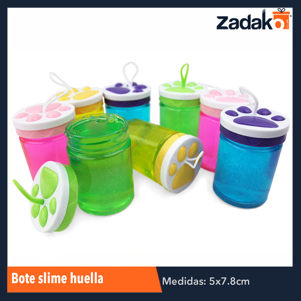 ZJ-0709 BOTE SLIME HUELLA CON 12 PIEZAS, O CAJA CON 20 PQTS